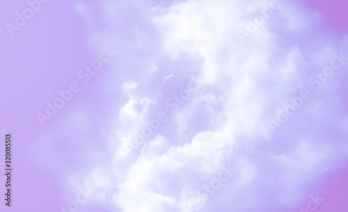 Purple gray sky with white clouds  beautiful nature