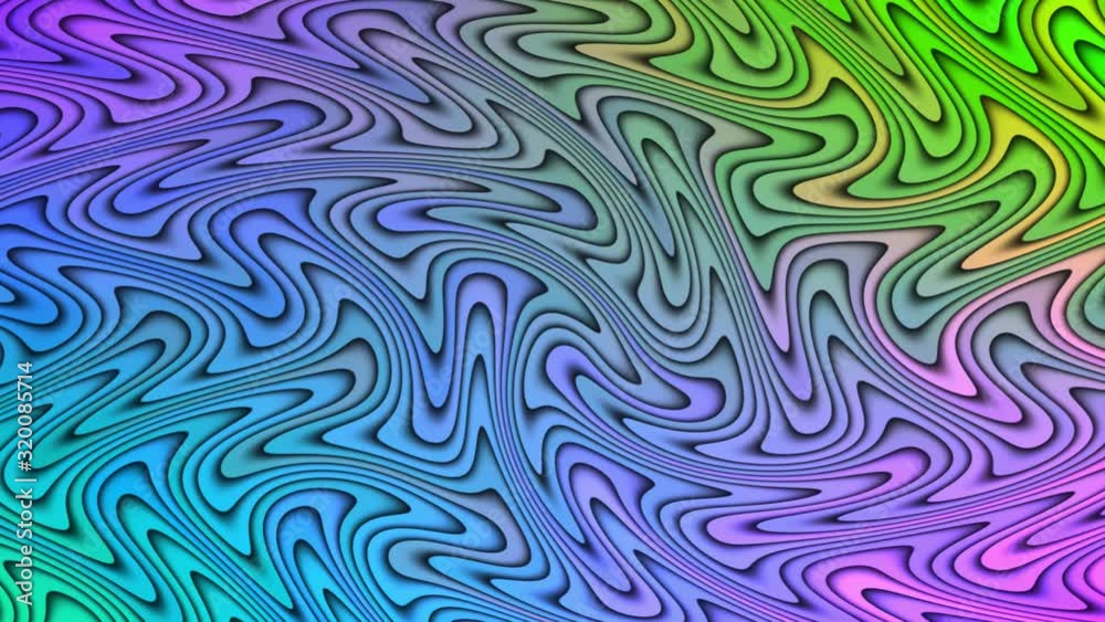 Holographic wave bending animation with vibrant hue gradient lines with shadow. Floating wavy shape background animation. Holographic wave bending animation with vibrant hue gradient lines with shadow. Floating wavy shape background animation.