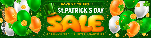 Saint Patricks Day Sale Horizontal Banner