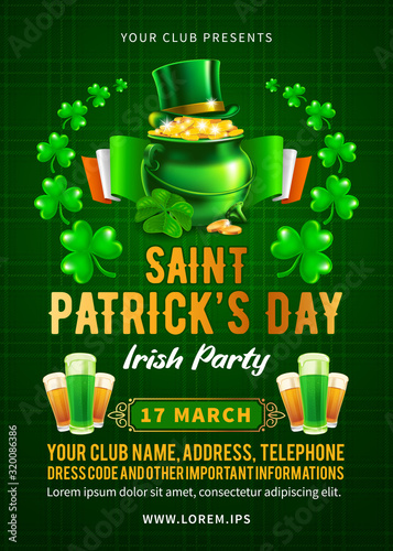 Saint Patrick's Day Party Poster Or Flyer Design