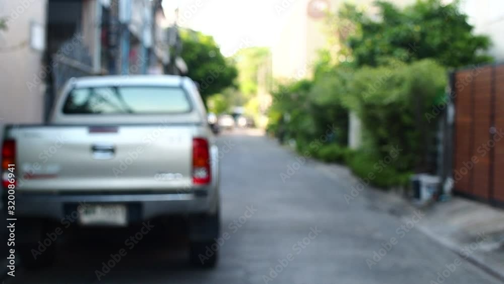 Blur video on street, defocused vehicle on street. Blur video on street, defocused vehicle on street.