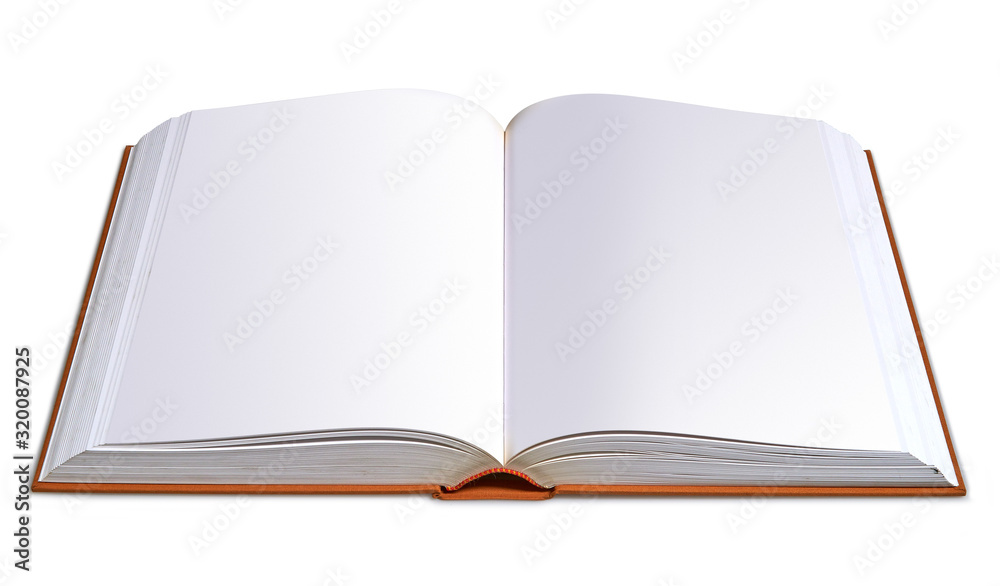 Opened brown big book with hardcover isolated Opened brown big book with hardcover isolated