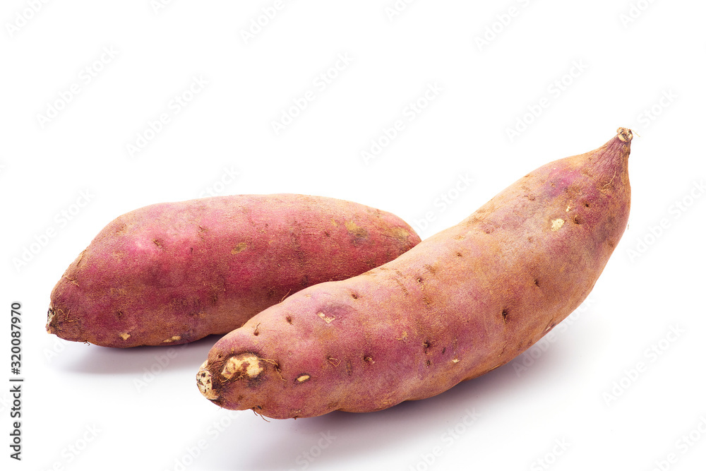 japanese sweet potatoes on white background japanese sweet potatoes on white background