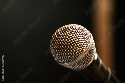 Isolated microphone in a studio