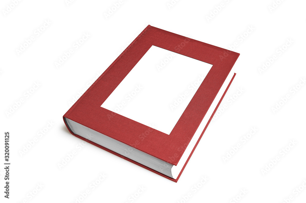 Red Photography book with empty frame for your pictures Red Photography book with empty frame for your pictures
