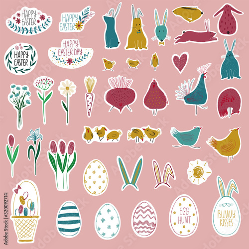 Happy Easter Collection With Funny Stickers
