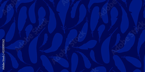 pattern with blue feathers
