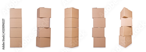 Obraz na płótnie Carton boxes isolated on the white background w salonie