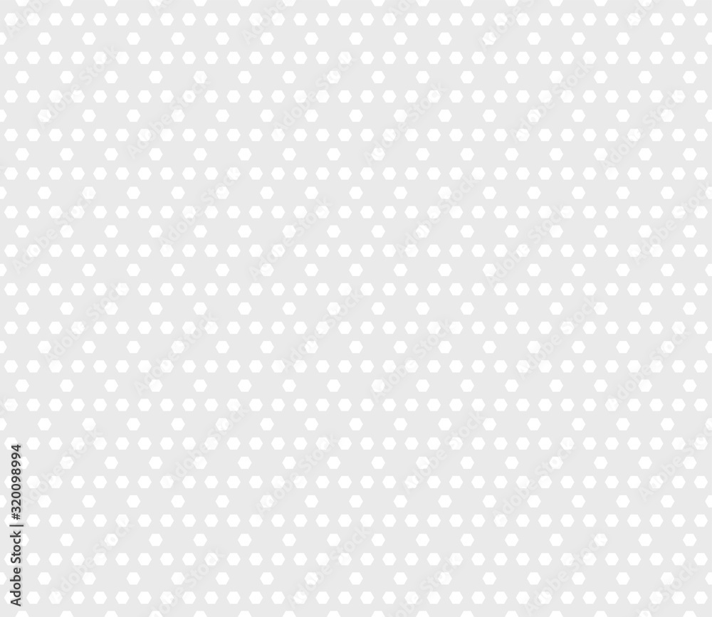 Subtle vector seamless pattern. Simple modern geometric texture with small hexagons. Hexagonal grid, lattice, perforated surface. Delicate white and pale pink abstract background. Decorative design