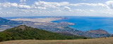 View from the top of the mountain to the Black Sea coast, Crimea.