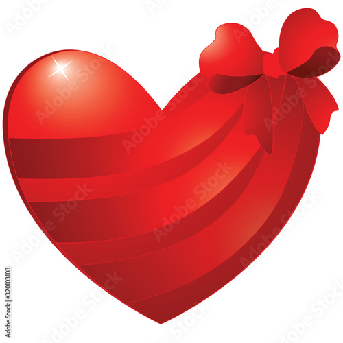 Vector red heart styllish photo