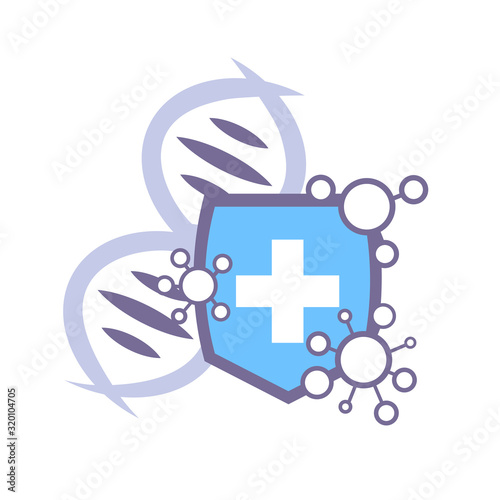 epidemic MERS-CoV floating influenza virus protection concept protective shield wuhan coronavirus 2019-nCoV pandemic medical health risk vector illustration