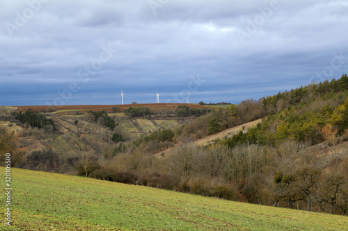 Winter landscape in central Europe abnormally warm winter photo