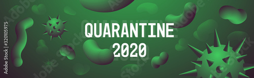 Coronavirus danger public health risk disease epidemic MERS-CoV flu spreading floating influenza virus cells quarantine 2020 wuhan nCoV bacteria icon horizontal vector illustration