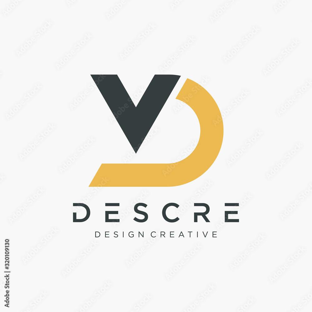 Abstract letter VD simple logo design Template. Logo Emblem Capital Letter Modern Template. Creative minimalist logotype icon symbol. -VECTOR Abstract letter VD simple logo design Template. Logo Emblem Capital Letter Modern Template. Creative minimalist logotype icon symbol. -VECTOR