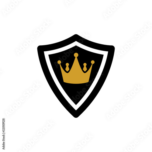 Crown and Shield Icon Vector Logo Template