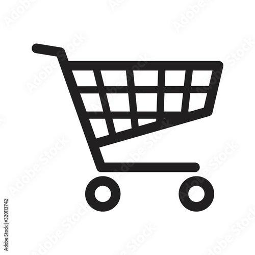 Wallpaper Mural Trolley thin line, Add to shopping cart icon vector illustration for graphic and web design. Torontodigital.ca