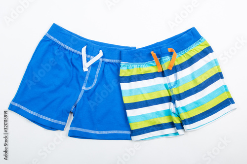 Blue shorts for swimming for men or children © dechevm