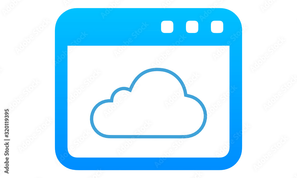 Window Cloud Files Icon Vector