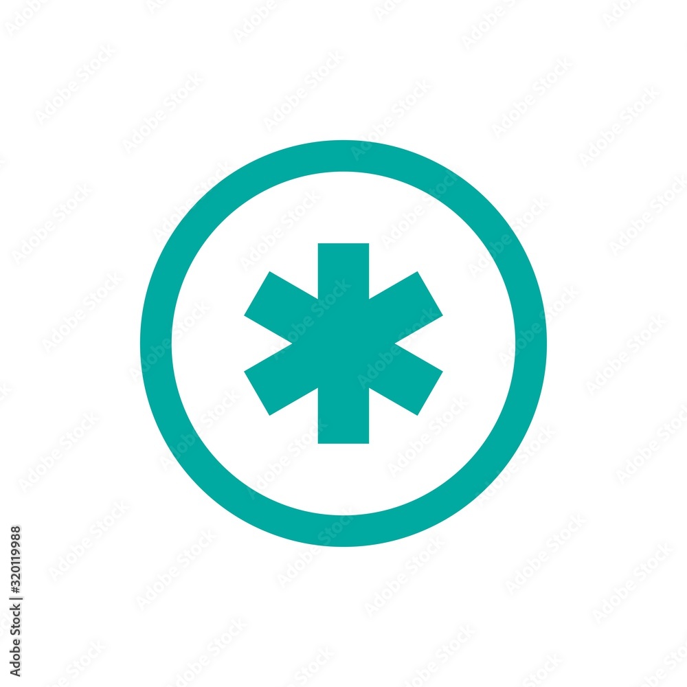 blue asterisk footnote in circle icon. Asterisk sign. Flat icon of asterisk isolated on white background. blue asterisk footnote in circle icon. Asterisk sign. Flat icon of asterisk isolated on white background.