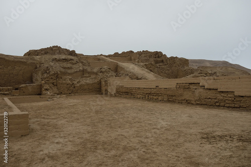 Pachacamac Archeological Site, Lima/Peru. Pre-incan ruins and sanctuary photo