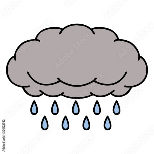 traditional tattoo of a cloud raining