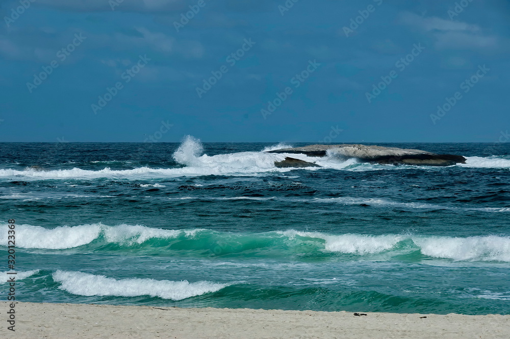 Fototapeta premium Wave sea shore along near to Cape Town, South Africa