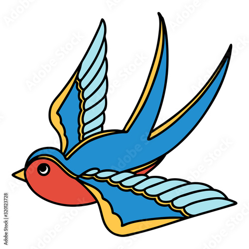 traditional tattoo of a swallow