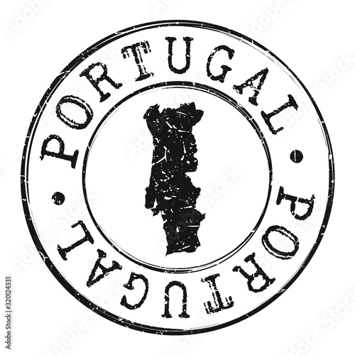 Portugal Silhouette Postal Passport. Stamp Round Vector Icon Map. Design  Travel Postmark. 