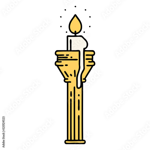 traditional tattoo of a candelabra