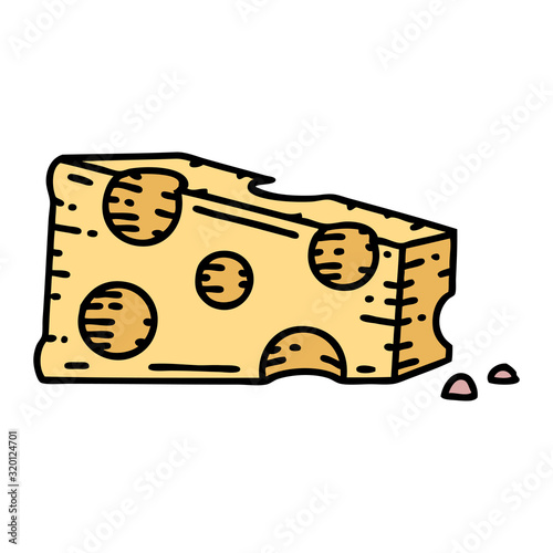 traditional tattoo of a slice of cheese