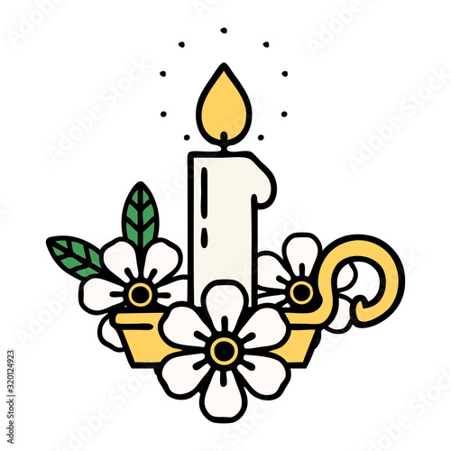 traditional tattoo of a candle holder