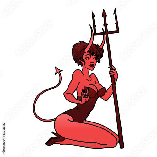 tattoo of a pinup devil girl