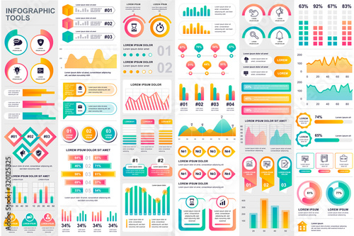 Bundle infographic elements data visualization vector design template. Can be used for steps, business processes, workflow, diagram, flowchart concept, timeline, marketing icons, info graphics.