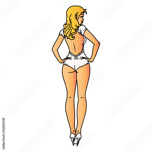 tattoo of a pinup swimsuit girl