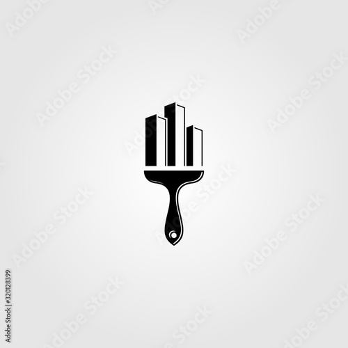 building brush creative logo vector illustration design