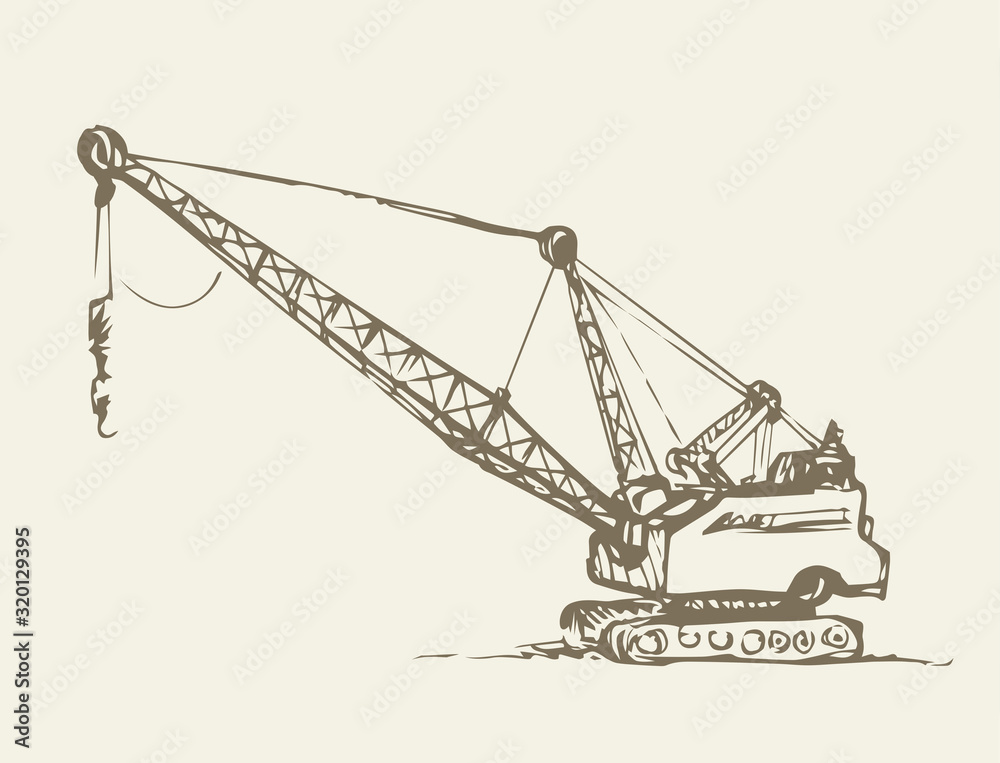 Coal mining machine. Vector drawing Coal mining machine. Vector drawing
