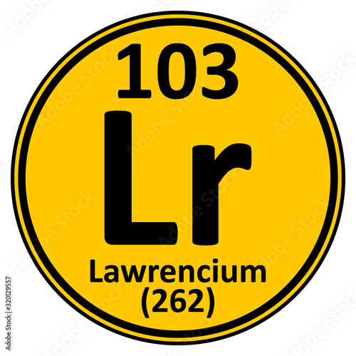 Periodic table element lawrencium icon.