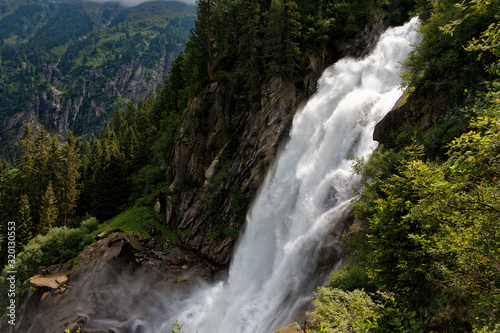 View of Krimml Waterfalls in Austria..