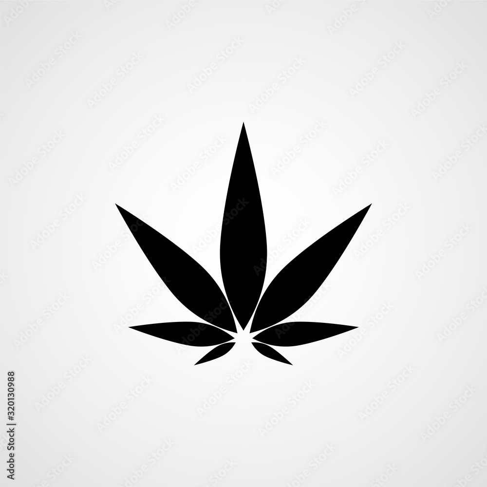 Cannabis leaf black icon. Vector Cannabis leaf black icon. Vector