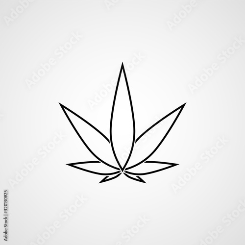 Cannabis leaf black icon. Vector