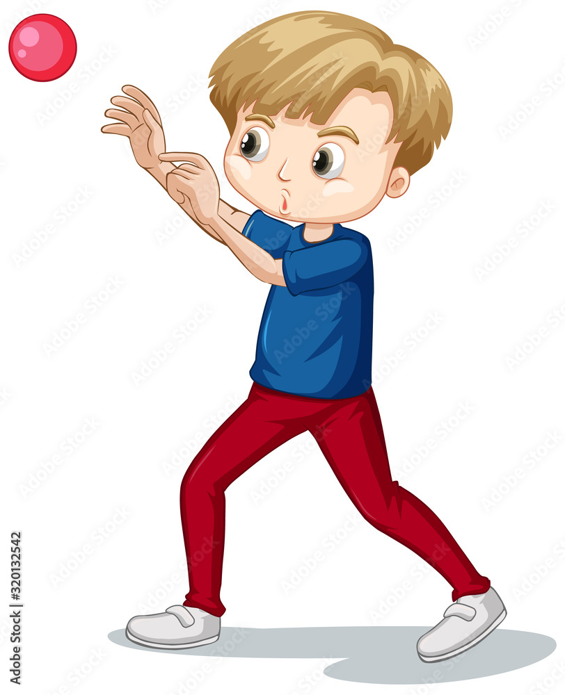 Cute boy in blue shirt throwing ball Cute boy in blue shirt throwing ball