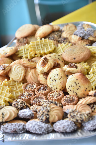 tray of small dry pastries, excellent for family celebrations