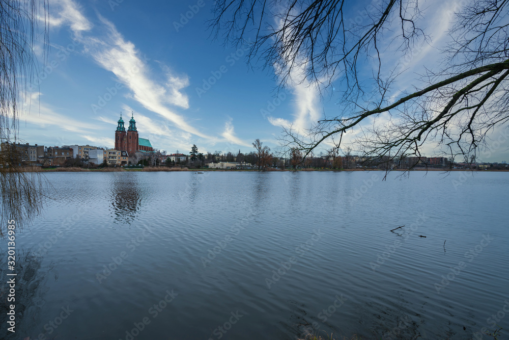 Fototapeta premium View of the Jelonka Lake in the city of Gdańsk, the first capital of Poland, Europe, Greater Poland