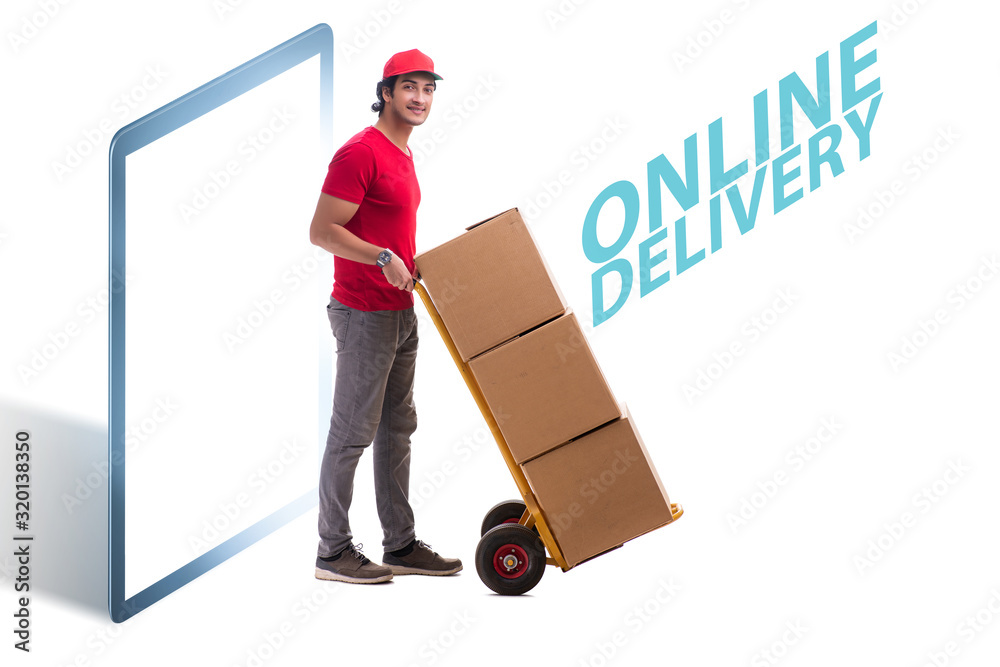 Concept of delivery of online purchases Concept of delivery of online purchases