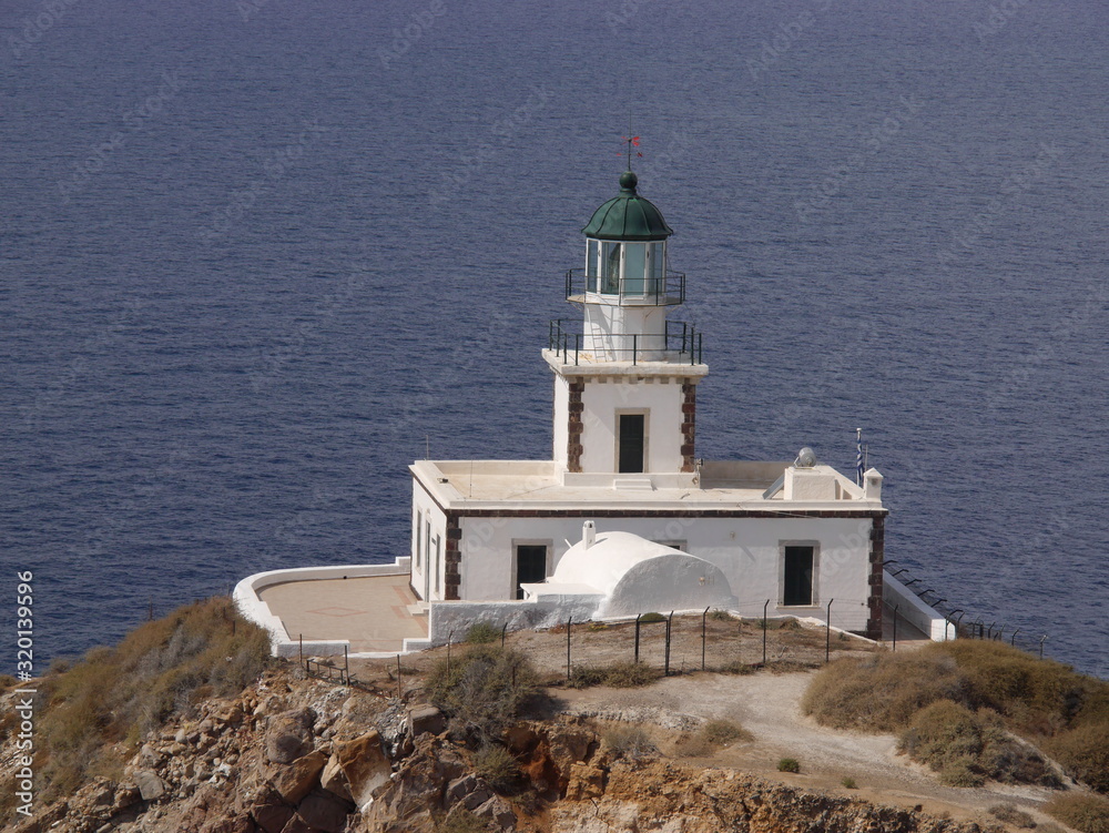 Akrotiri Lighthouse on the Greek island of Santorini