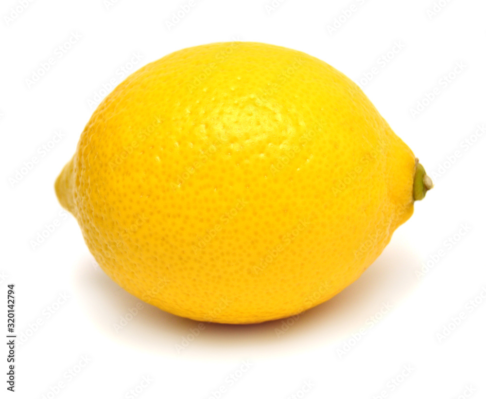 One lemon fruit isolated on white background. Perfectly retouched, full depth of field on the photo One lemon fruit isolated on white background. Perfectly retouched, full depth of field on the photo