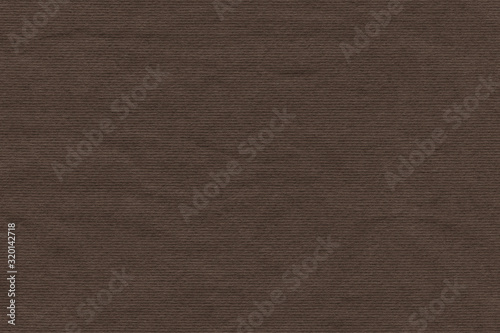 High Resolution Dark Raw Umber Brown Recycled Striped Kraft Paper Crumpled Coarse Grain Texture