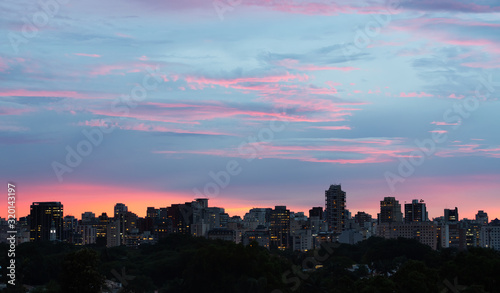 Skyline of Sao Paulo during a beautiful summer sunset.