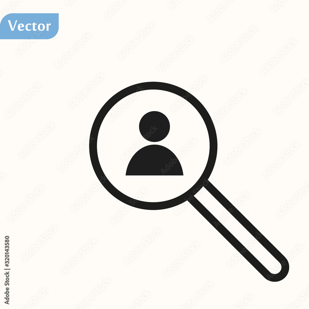 Search Icon isolated on white background. Search people logo symbol Search Icon isolated on white background. Search people logo symbol